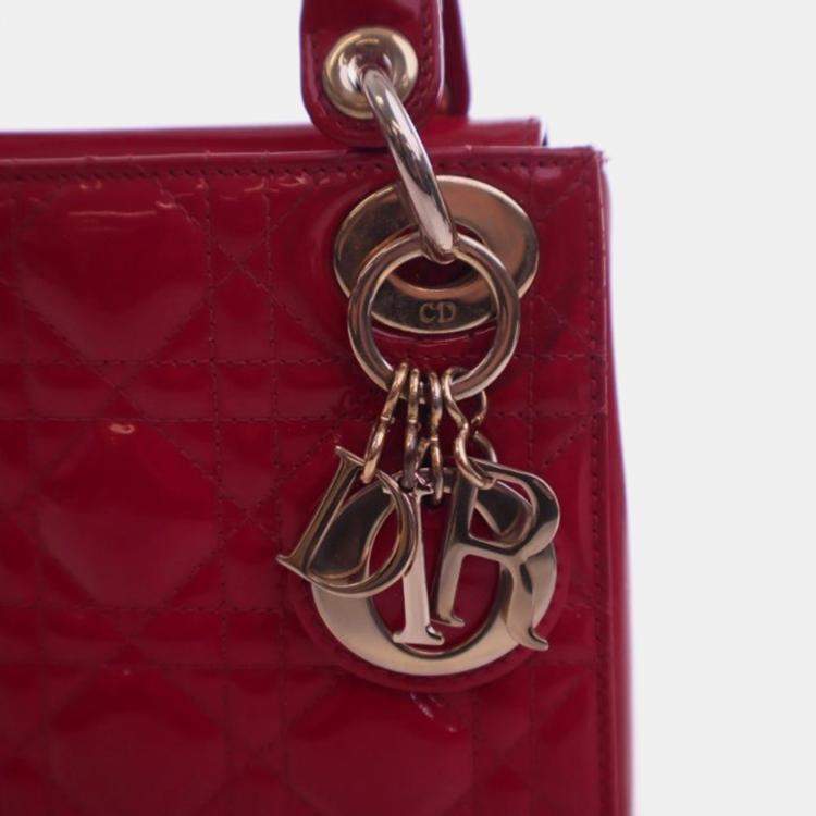 Pre Owned Christian Dior Mini Patent Lady Dior