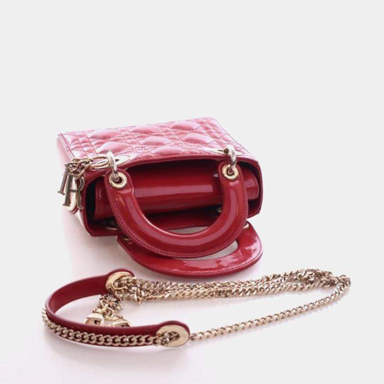 Pre Owned Christian Dior Mini Patent Lady Dior