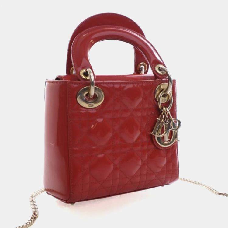 Pre Owned Christian Dior Mini Patent Lady Dior
