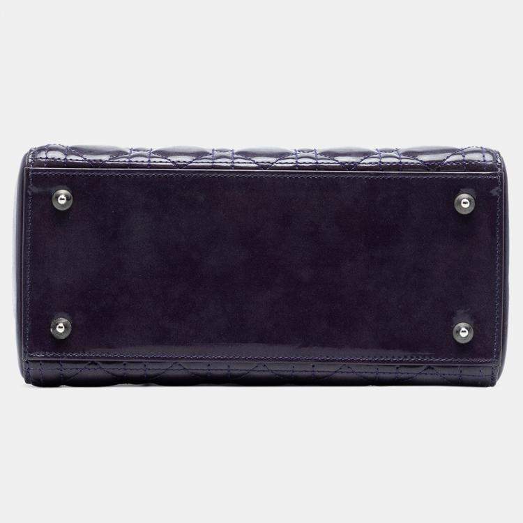 Pre Owned Dior Purple Medium Ombre Patent Cannage Lady Dior