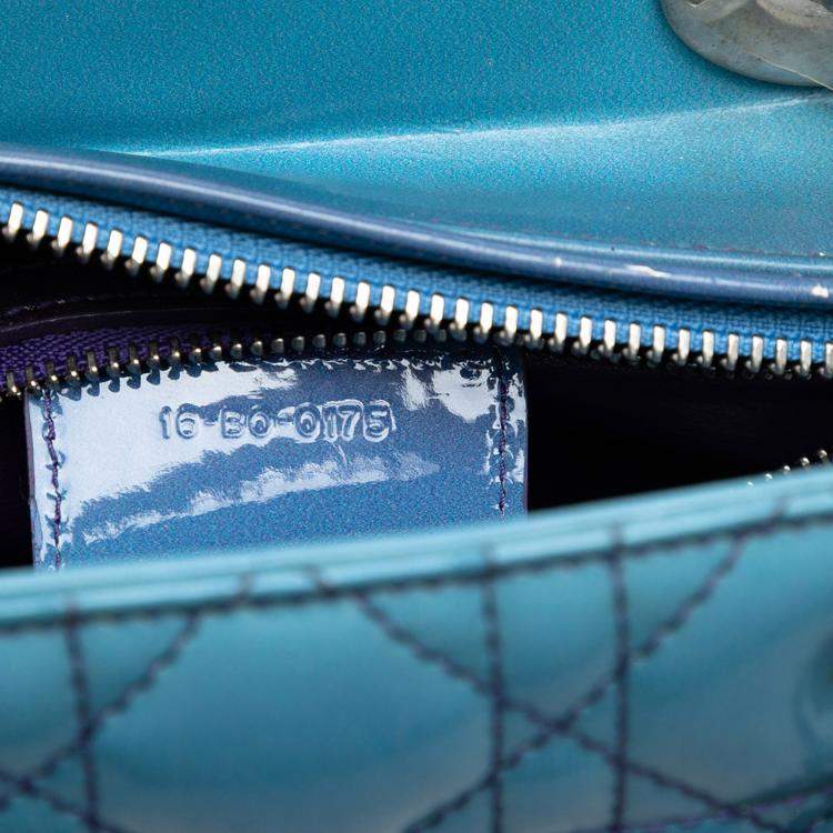 Pre Owned Dior Purple Medium Ombre Patent Cannage Lady Dior