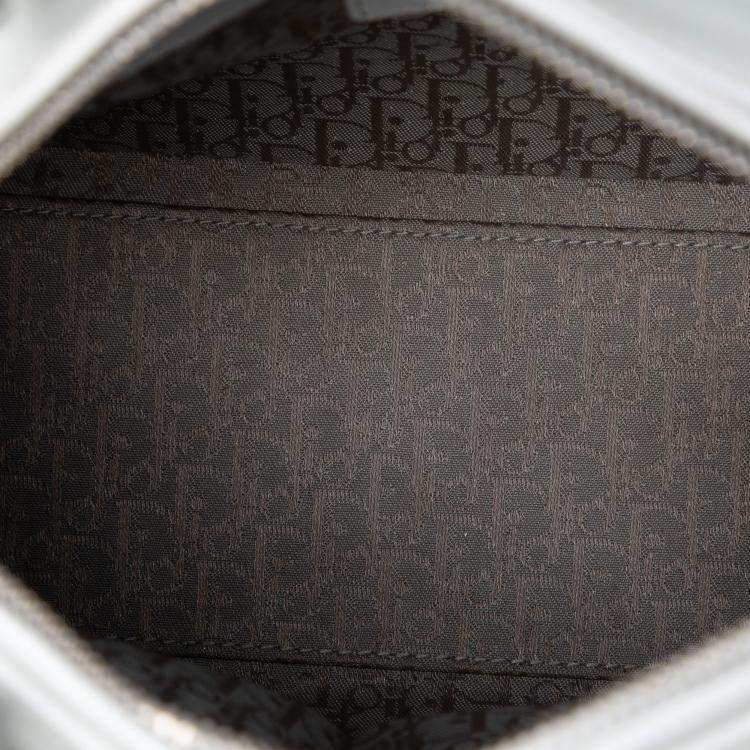 Pre Owned Dior White Medium Lambskin Cannage Lady Dior