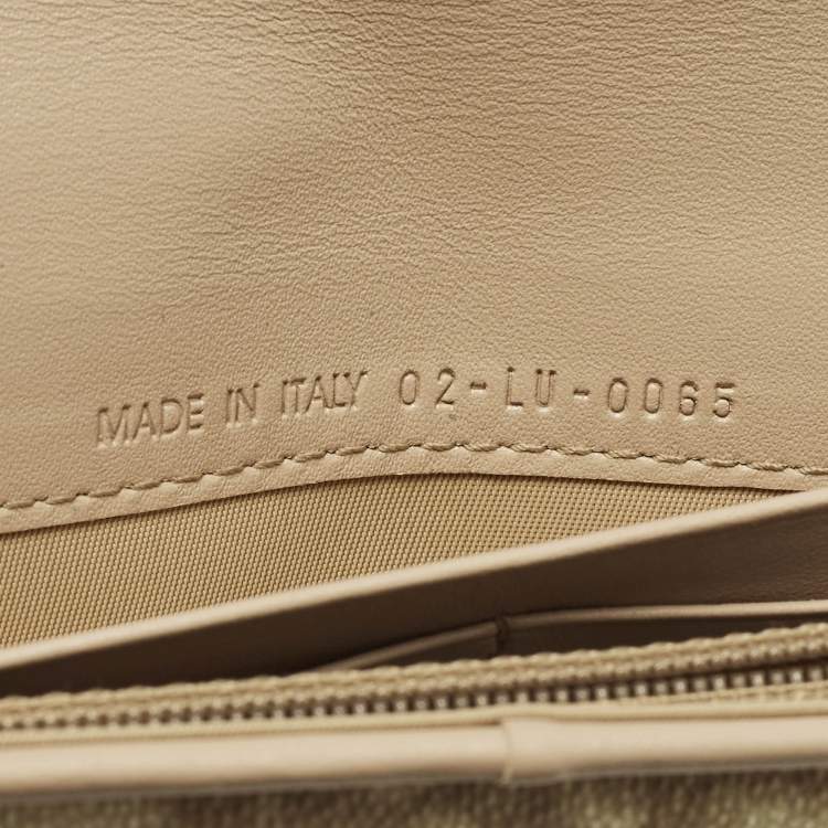 Pre Owned Dior Trotter Cream Oblique Coated Canvas Flap Continental Wallet