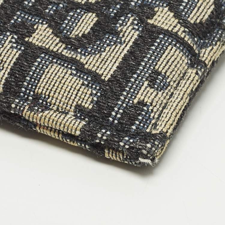 Pre Owned Dior Black Oblique Canvas and Leather Card Holder