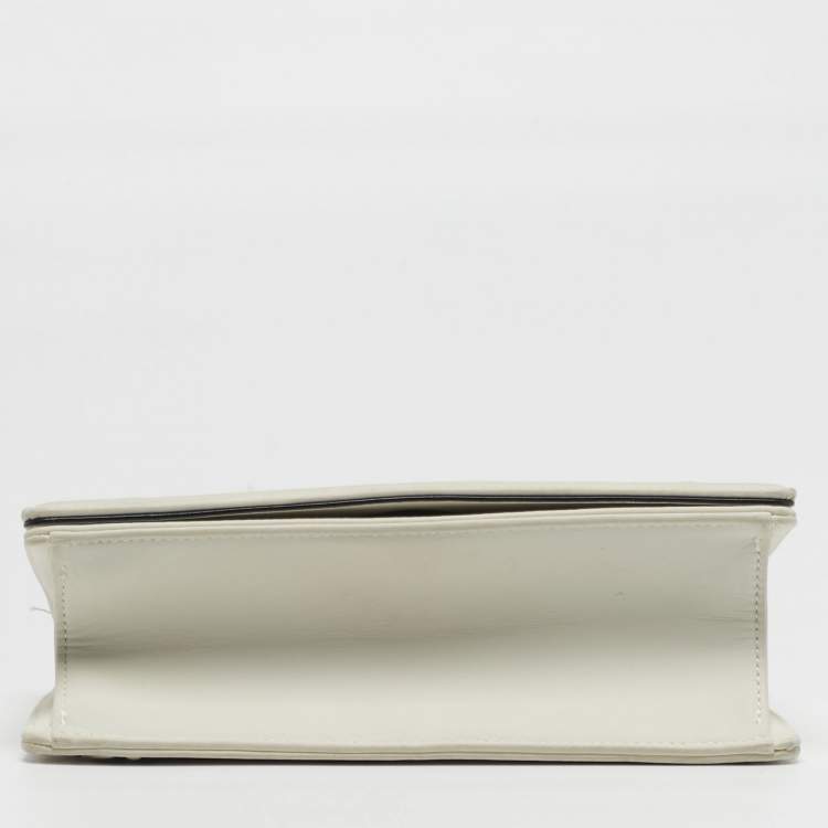 Pre Owned Dior Diorama Small Off White Cannage Studded Leather Flap Bag