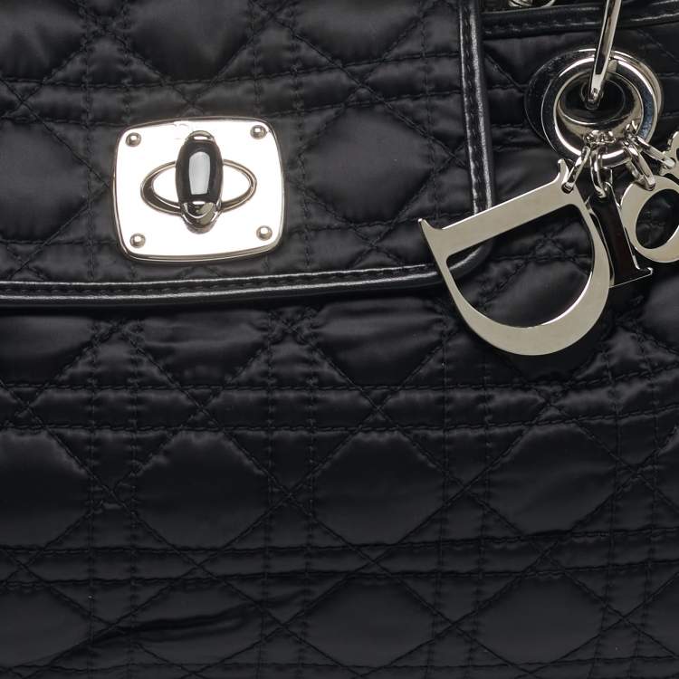 مملوكة مسبقًا Dior Charming Lock Black Cannage Nylon Satchel