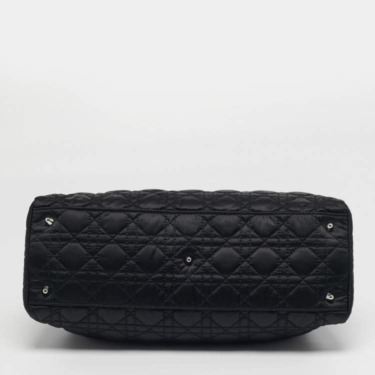 مملوكة مسبقًا Dior Charming Lock Black Cannage Nylon Satchel