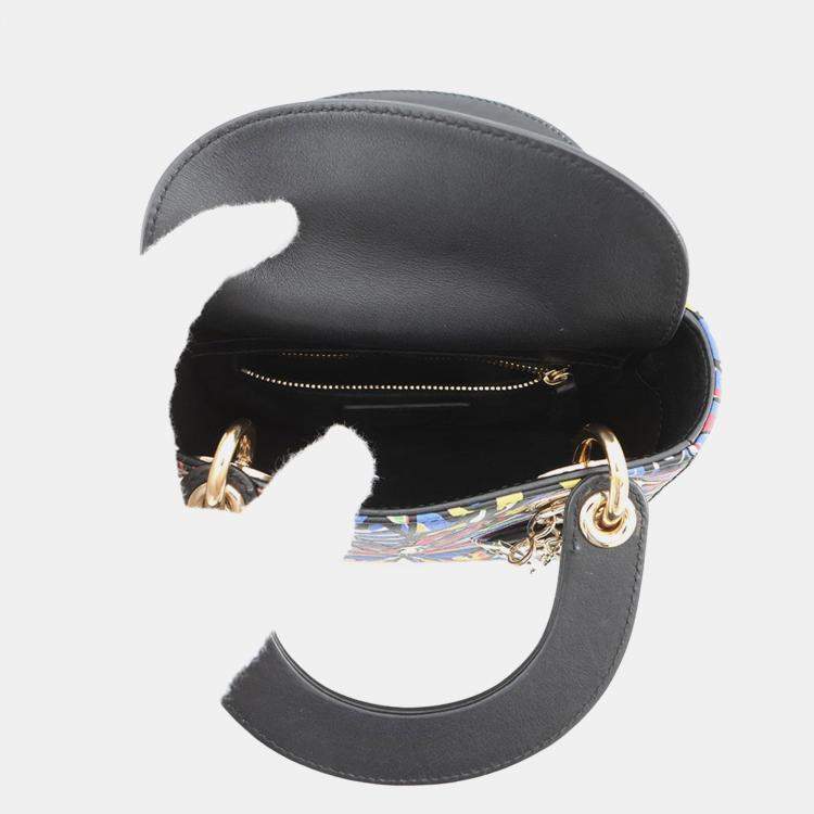 Pre Owned Dior Lady Dior 2Way Handbag Multicolor Leather Size Mini