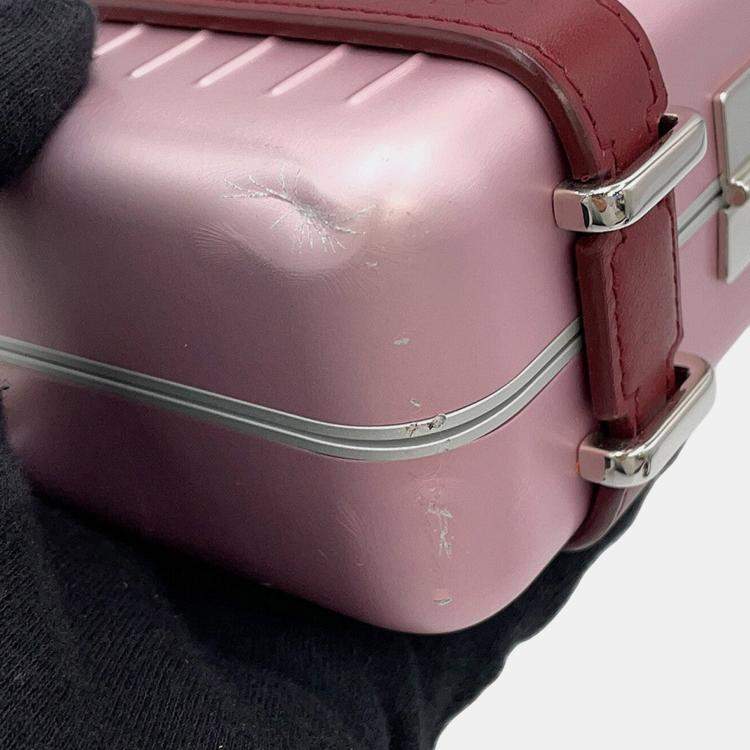 Pre Owned Dior Rimowa Collaboration Personal Clutch Bag Pink Aluminium Leather