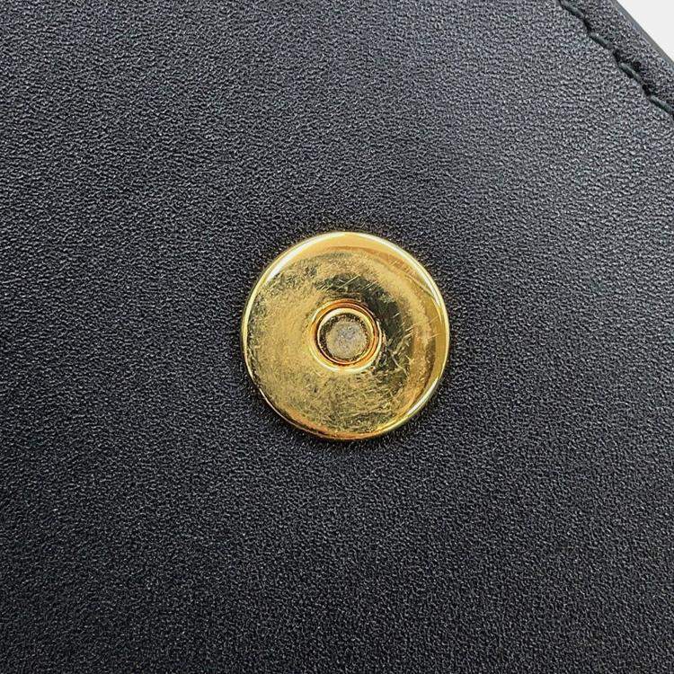 Pre Owned Dior Bobby Frame Shoulder Bag Black Leather Size Medium