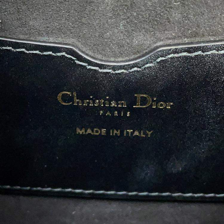 Pre Owned Dior Bobby Frame Shoulder Bag Black Leather Size Medium