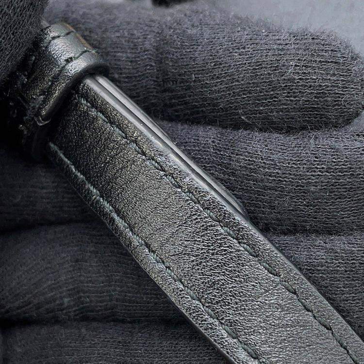 Pre Owned Dior Bobby Frame Shoulder Bag Black Leather Size Medium