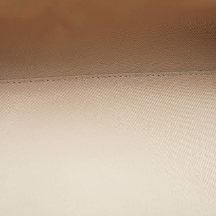 Pre Owned Dior Trotter Ivory/Beige Diorissimo Canvas and Leather Floral Embroidered Satchel