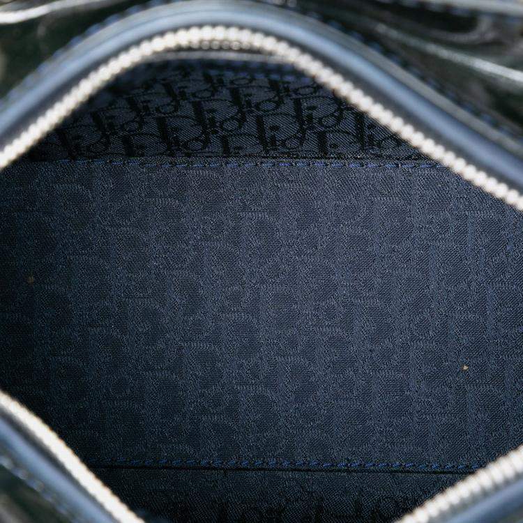 Pre Owned Dior Blue Medium Patent Cannage Lady Dior