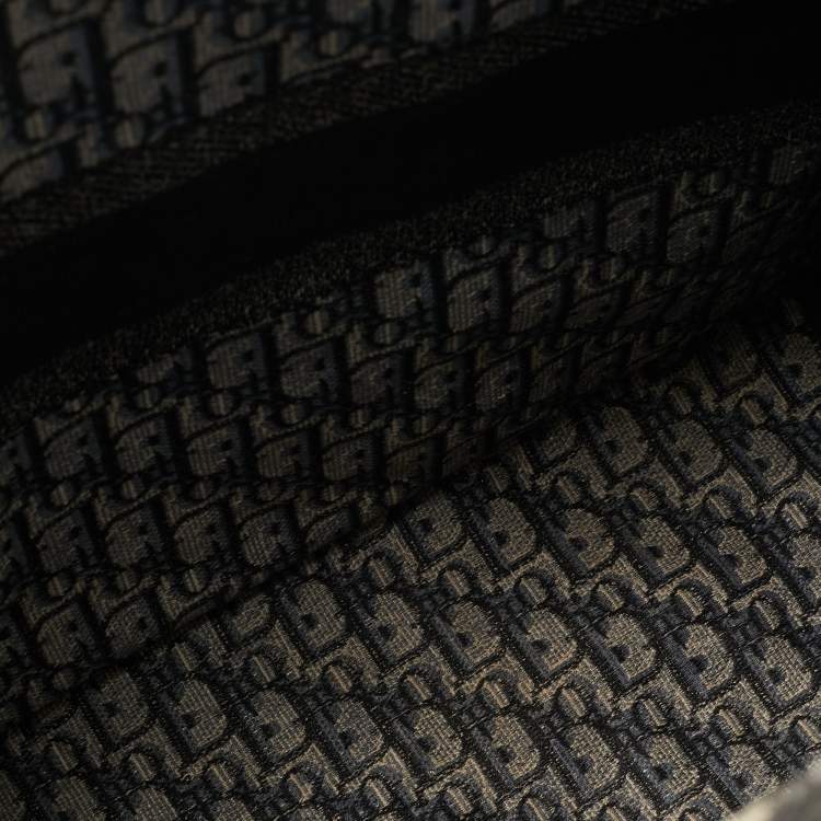 Pre Owned Dior Book Large Blue Oblique Embroidered Canvas Tote