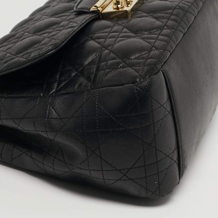 Pre Owned Dior Miss Dior Chain Black Cannage Leather Flap Bag