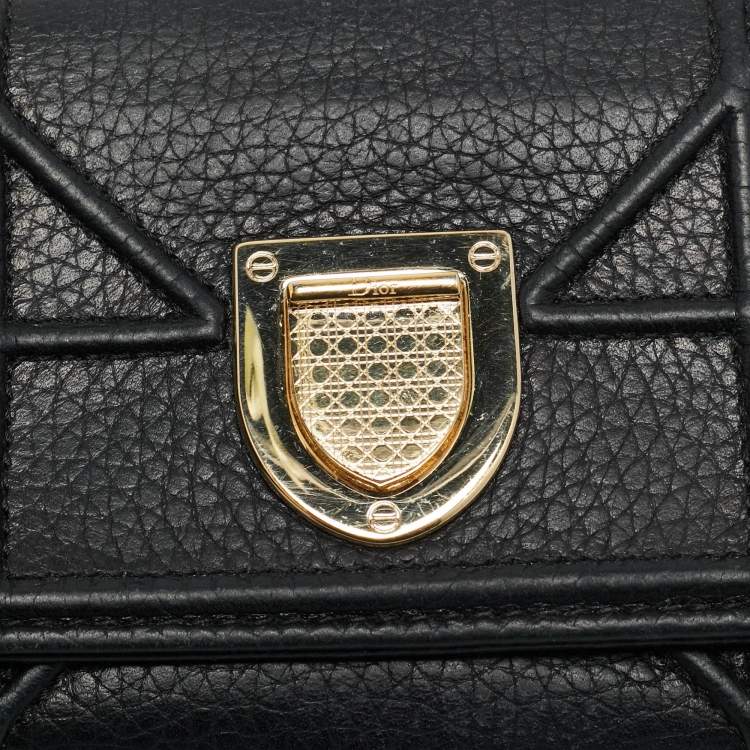 Pre Owned محفظة ديور ديوراما جلد بيج ثلاثية الطية