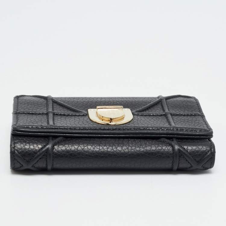 Pre Owned محفظة ديور ديوراما جلد بيج ثلاثية الطية