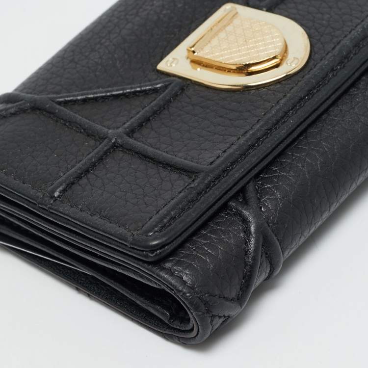 Pre Owned محفظة ديور ديوراما جلد بيج ثلاثية الطية