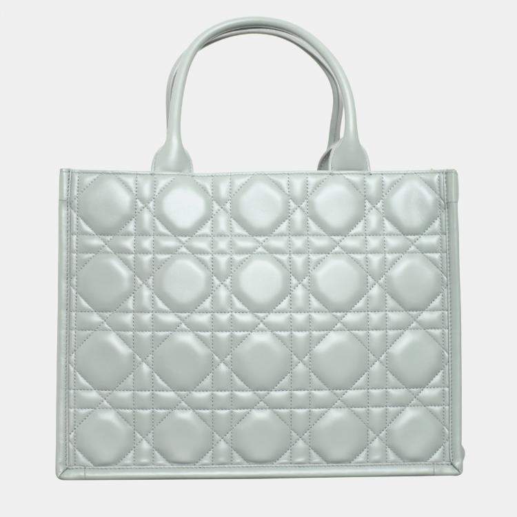 Pre Owned Dior Medium Leather Book Tote Macrocannage