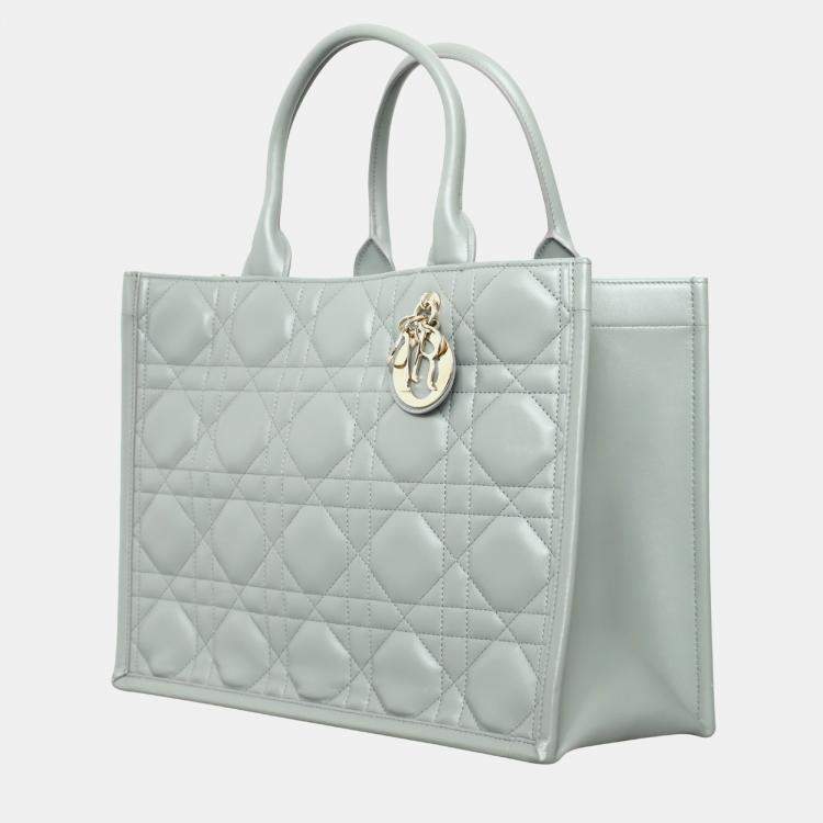 Pre Owned Dior Medium Leather Book Tote Macrocannage