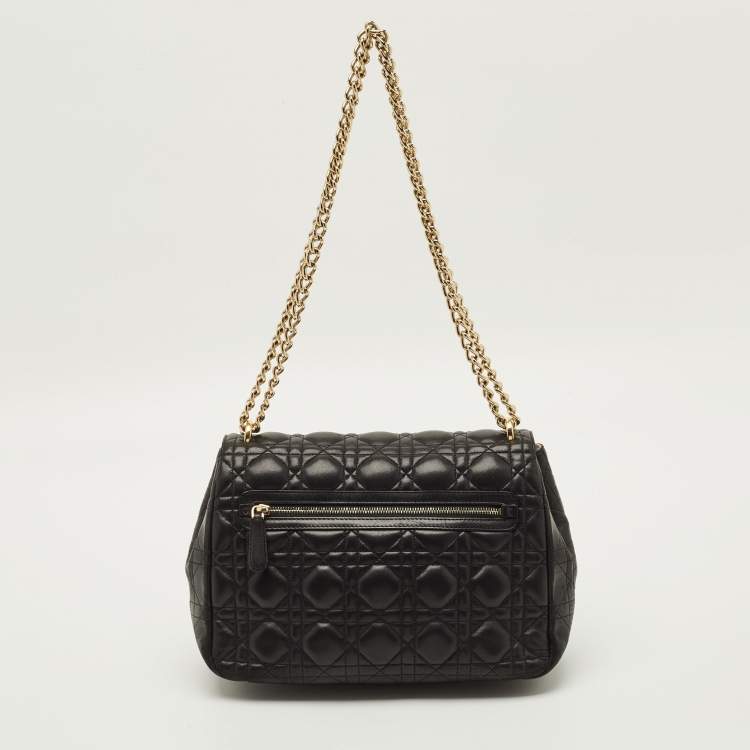 مملوكة مسبقًا Dior Miss Dior Chain Black Cannage Leather Flap Bag