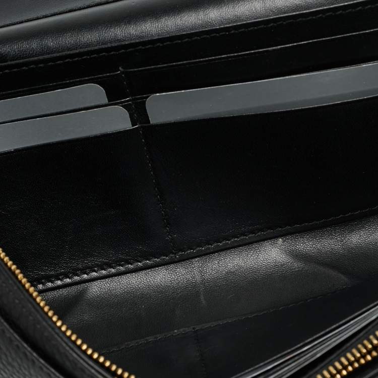 Pre Owned Dior Diorama Black Leather Wallet On Chain