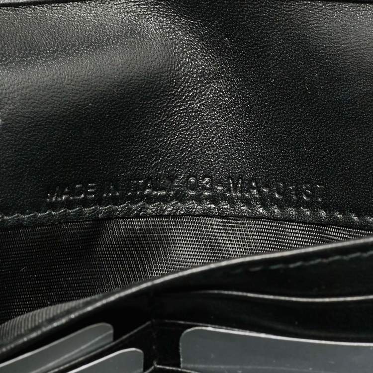Pre Owned Dior Diorama Black Leather Wallet On Chain