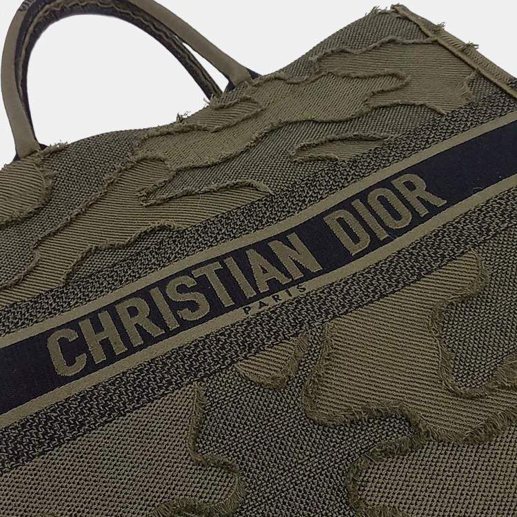 Pre Owned Dior Green Canvas Book Tote Bag 42