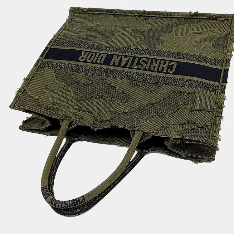 Pre Owned Dior Green Canvas Book Tote Bag 42