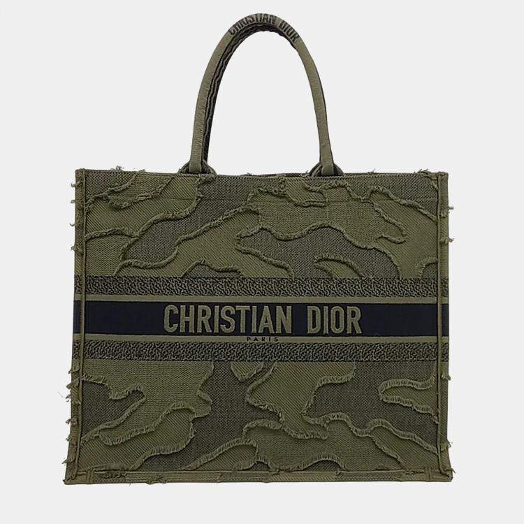 Pre Owned Dior Green Canvas Book Tote Bag 42
