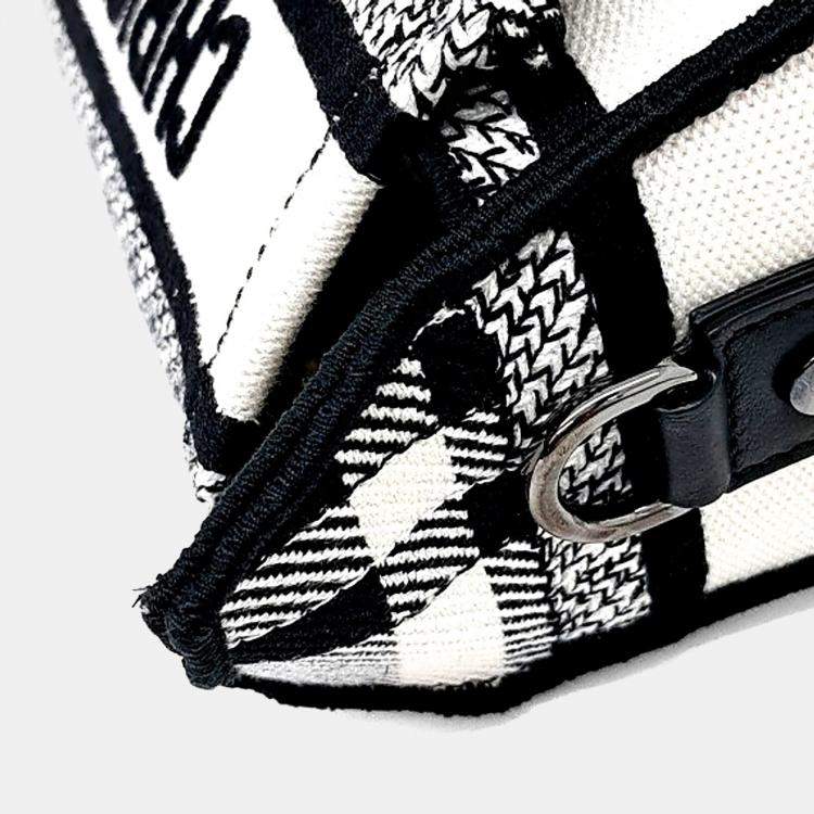 Pre Owned Dior Beige Black Fabric Camp Bag Small