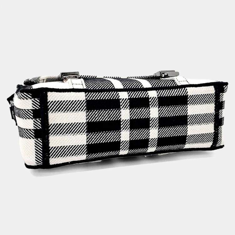 Pre Owned Dior Beige Black Fabric Camp Bag Small