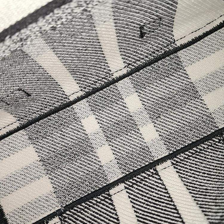 Pre Owned Dior Beige Black Fabric Camp Bag Small