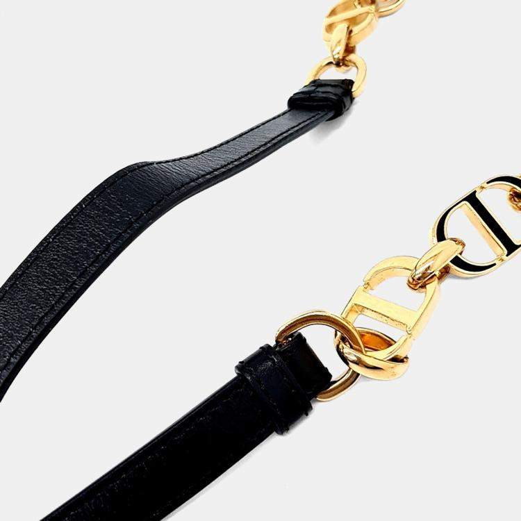 Pre Owned Dior Black Leather 30 Montaigne Avenue Small Bag