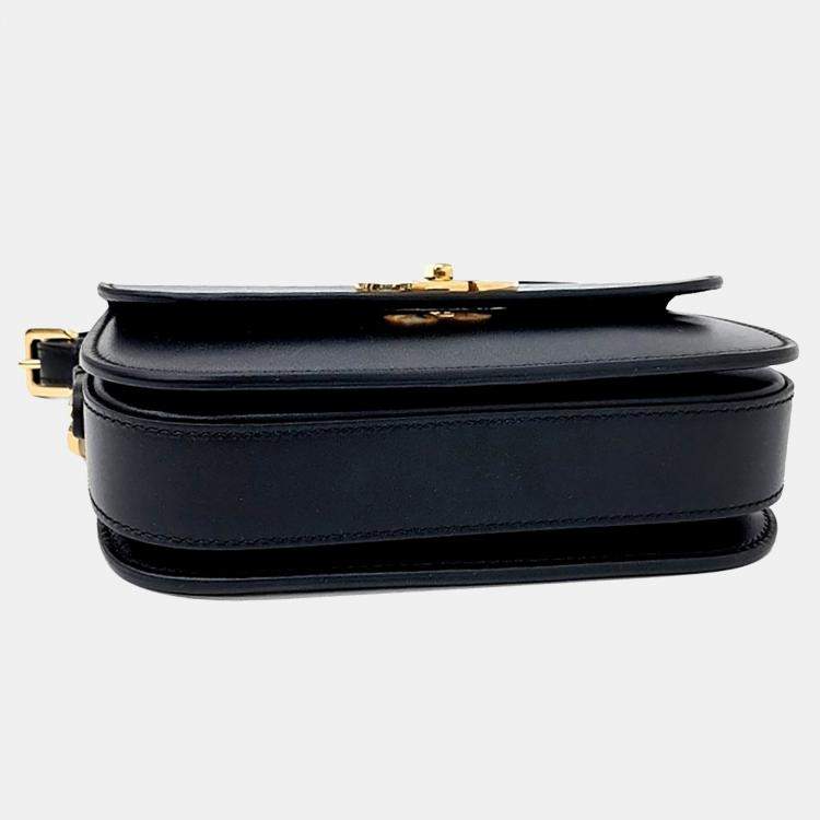 Pre Owned Dior Black Leather 30 Montaigne Avenue Small Bag