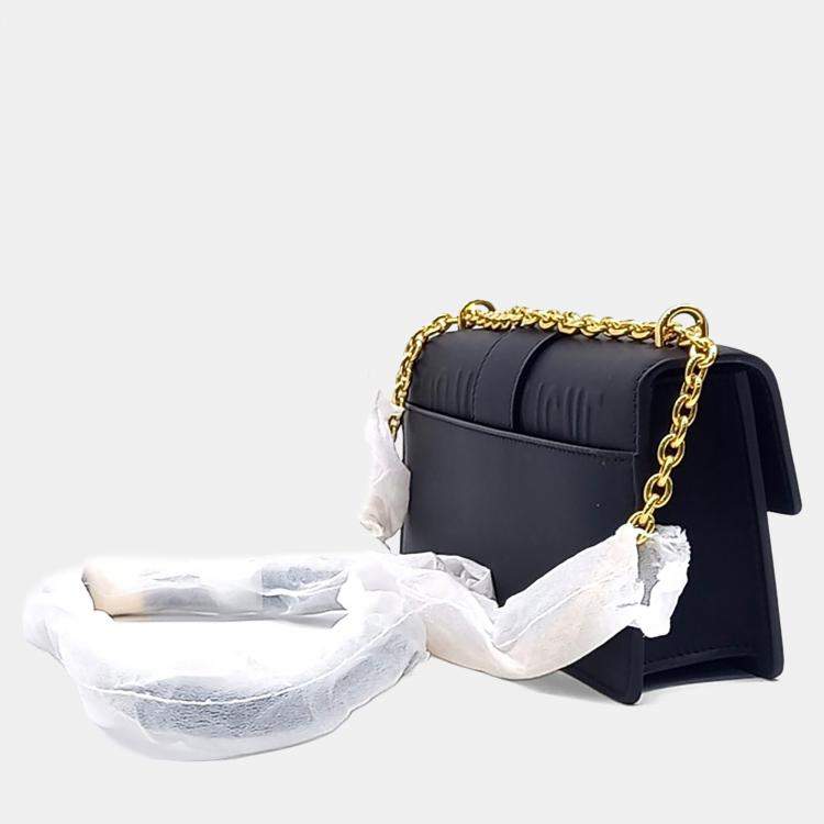 Pre Owned Dior Black Leather 30 Montaigne Bag East West