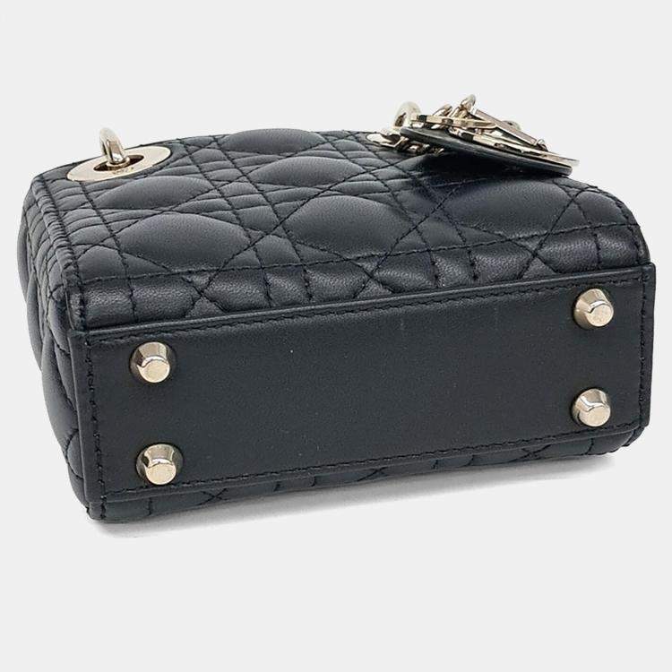 مملوكة مسبقًا Dior Black Leather Micro Lady Bag