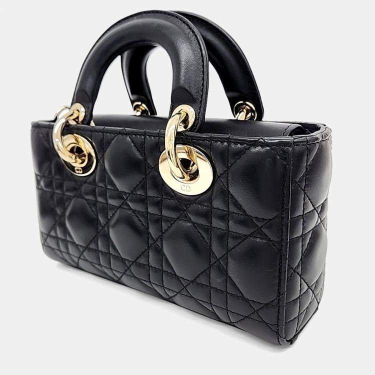 Pre Owned Dior Black Leather Lady D-JOY Mini