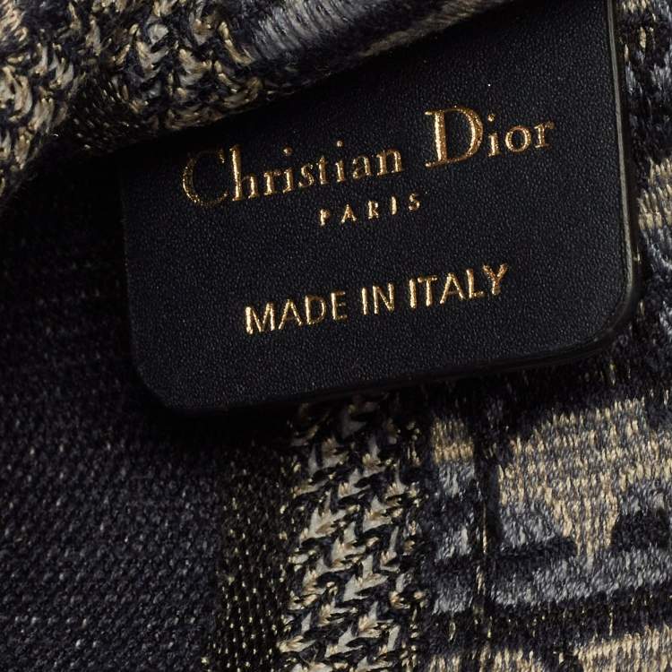 Pre Owned Dior Book Mini Navy Blue Oblique Canvas Tote