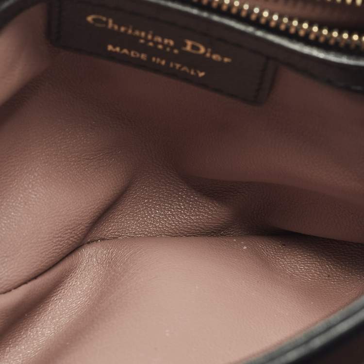 Pre Owned Dior Diorling Small Black Leather Shoulder Bag