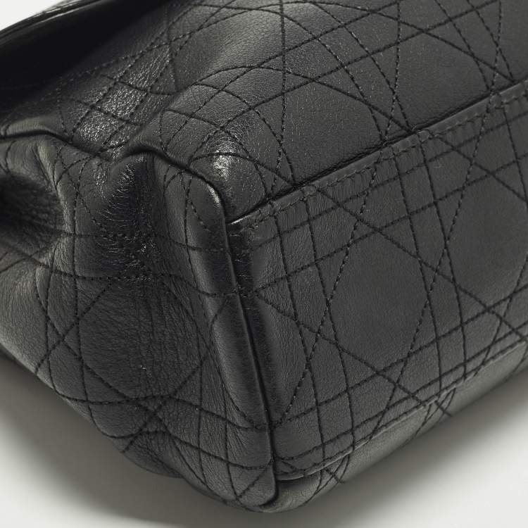 Pre Owned Dior Diorling Small Black Leather Shoulder Bag