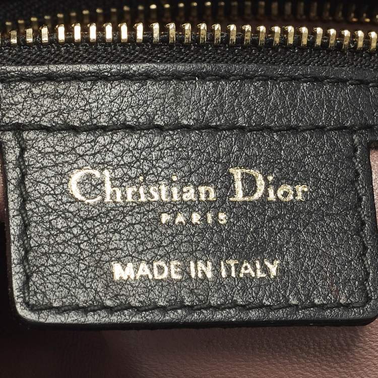 Pre Owned Dior Diorling Small Black Leather Shoulder Bag
