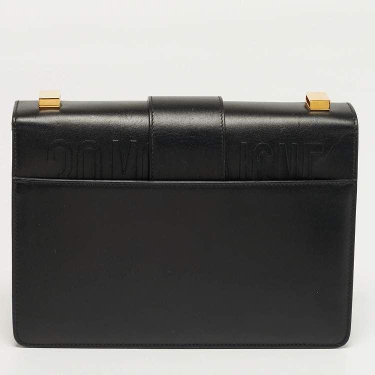 Pre Owned Dior 30 Montaigne Black Leather Shoulder Bag