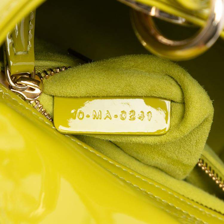 مملوكة مسبقًا Dior Yellow Mini Patent Cannage Lady Dior