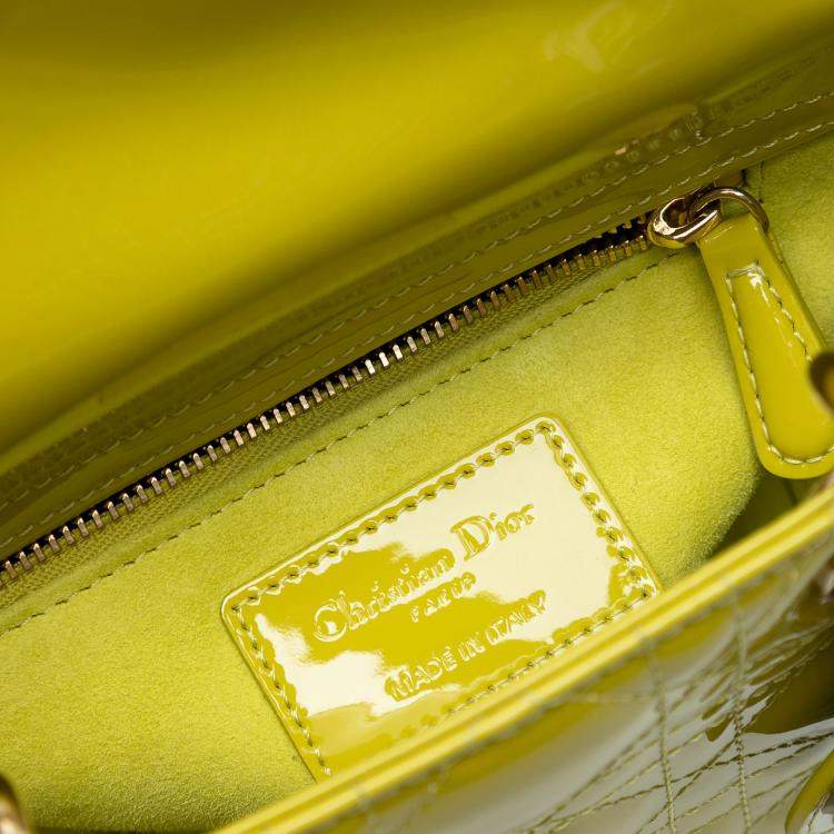 مملوكة مسبقًا Dior Yellow Mini Patent Cannage Lady Dior