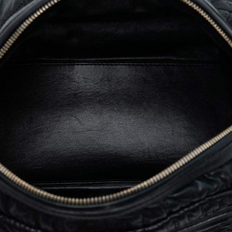 Pre Owned Dior Black Lambskin Cannage Gaufre Delices Shoulder Bag
