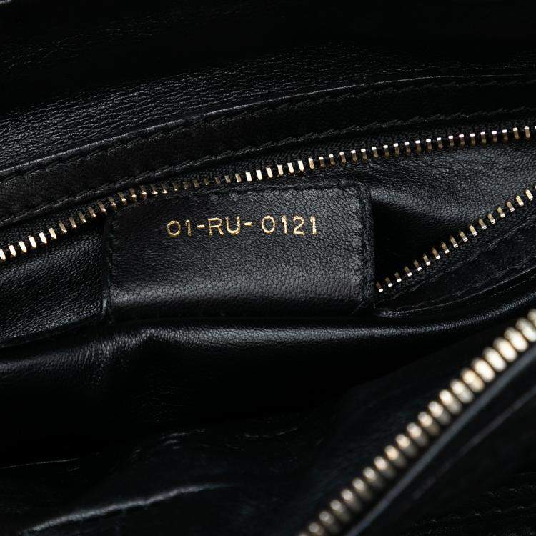 Pre Owned Dior Black Lambskin Cannage Gaufre Delices Shoulder Bag