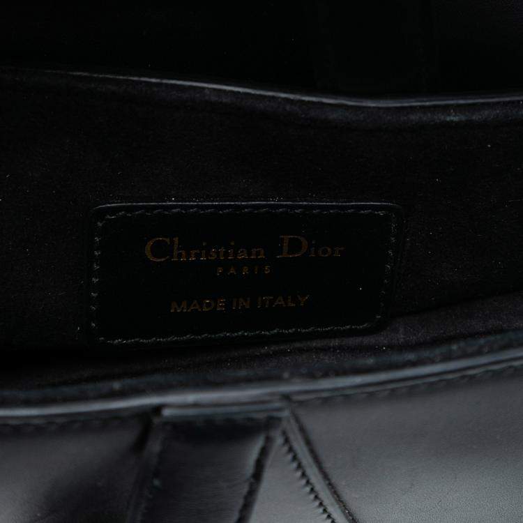 Pre Owned Dior Black Mini Smooth Calfskin Saddle Bag