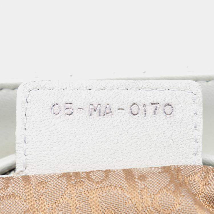Pre Owned Dior White Large Lambskin Cannage Lady Dior